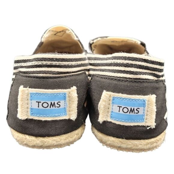 TOMS Classic Canvas Alpargatas Men\'s Shoes Black Striped size 10 NWOT main image 5